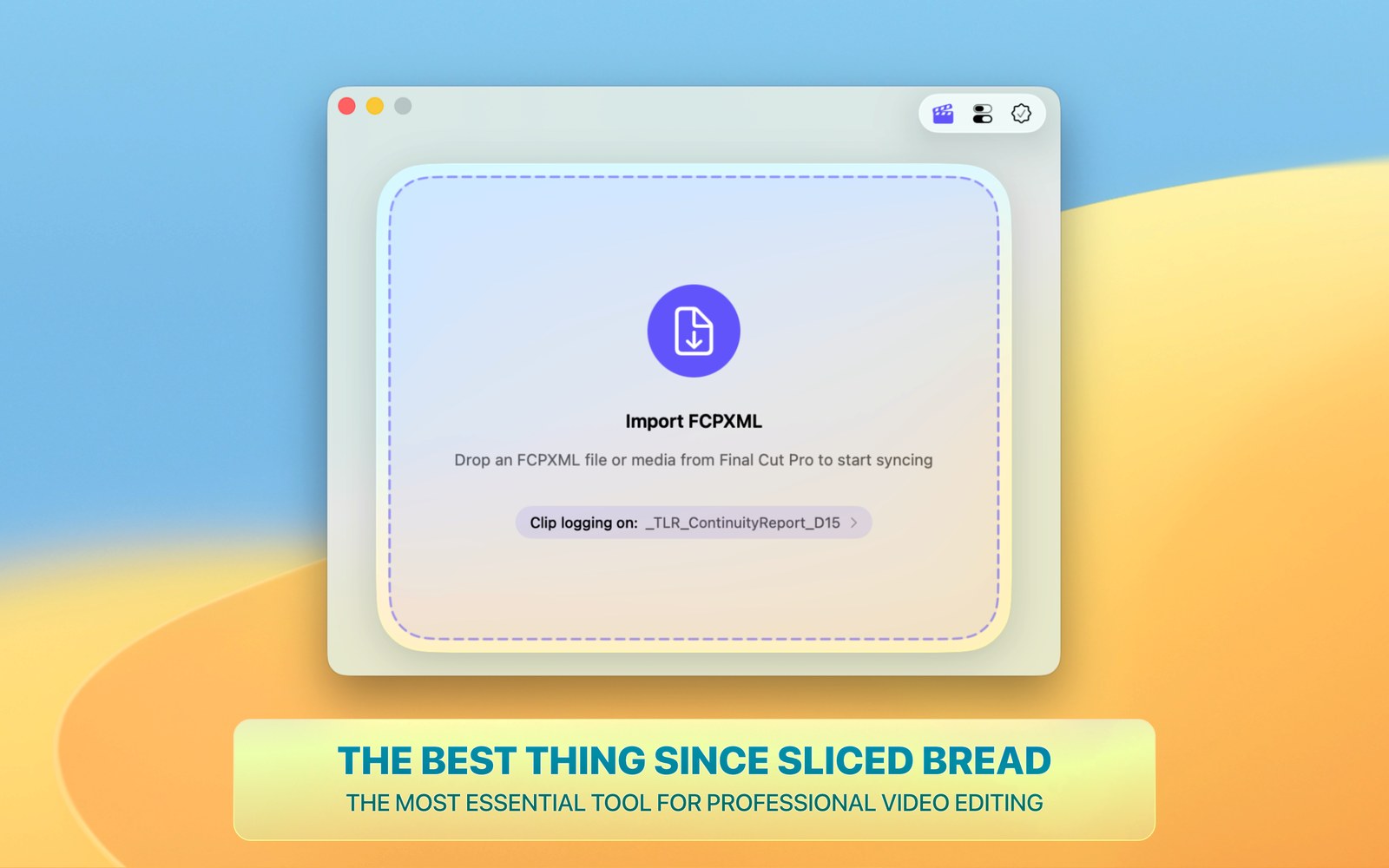 Media Sync Tool's import screen — drop an FCPXML or media to start syncing.